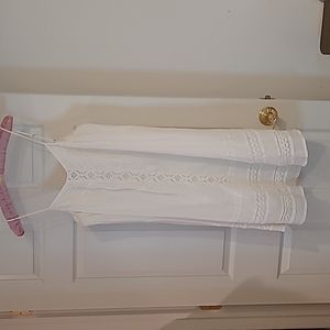 White Gauze Cotton Flowy Boho Sundress Medium